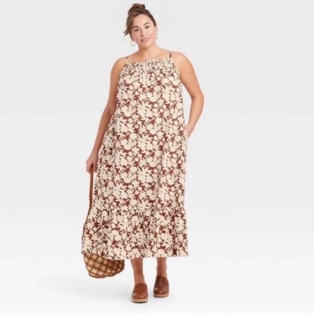 Nwt! Universal Thread 2x brown floral dress